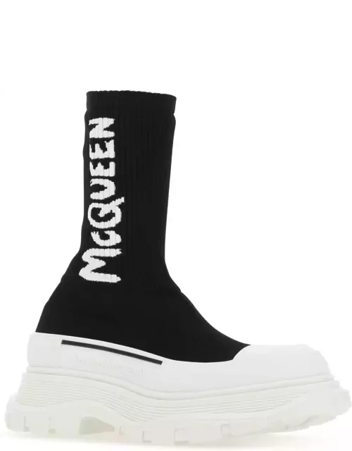 Alexander McQueen Black Stretch Nylon Tread Slick Sneaker