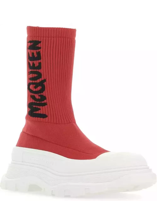 Alexander McQueen Red Stretch Nylon Tread Slick Sneaker