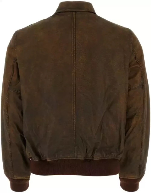 Polo Ralph Lauren Mud Leather Bomber Jacket