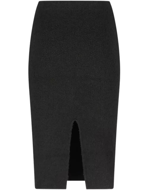 Bottega Veneta Black Terry Fabric Skirt