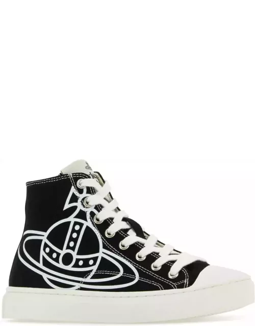 Vivienne Westwood Black Canvas Plimsoll Sneaker
