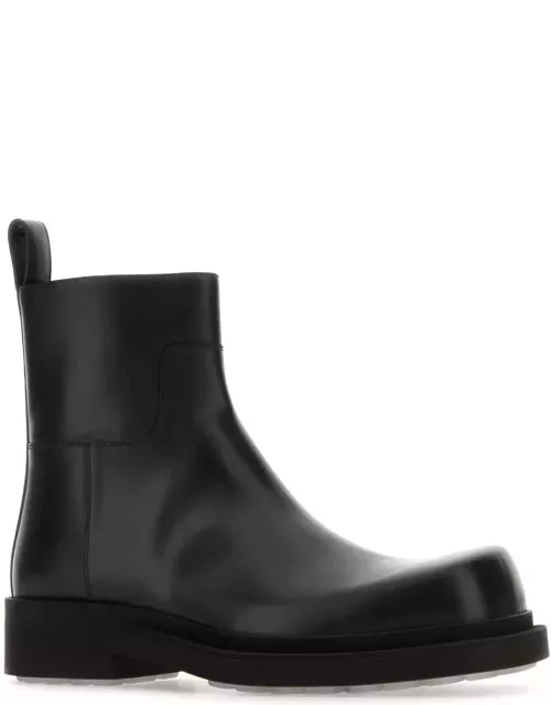Bottega Veneta Black Leather Ben Ankle Boot