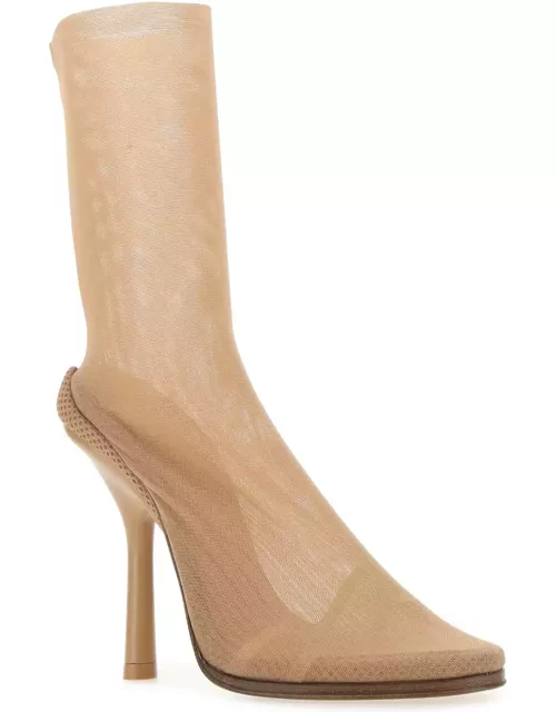 Burberry Beige Stretch Tulle Ankle Boot