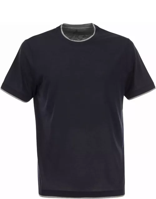 Brunello Cucinelli Layered-effect T-shirt In Silk And Cotton