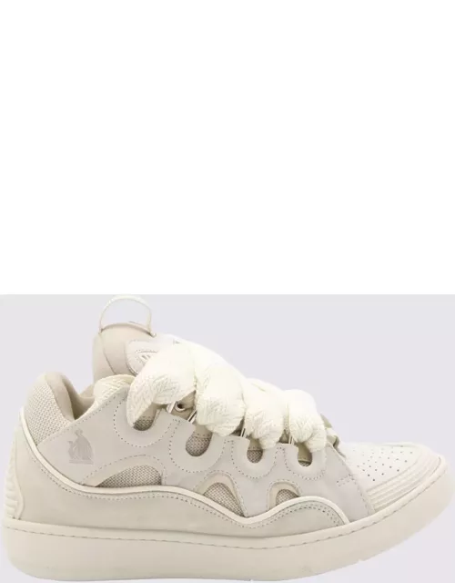 Lanvin White Leather Curb Sneaker
