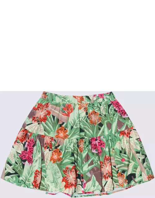 Kenzo Green Viscose Jungle Skirt