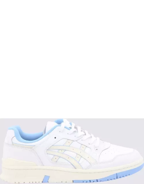 Asics White And Blue Leather Court Sneaker