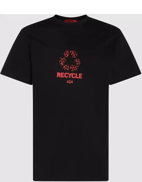 FourTwoFour on Fairfax Black And Red Cotton Blend T-shirt