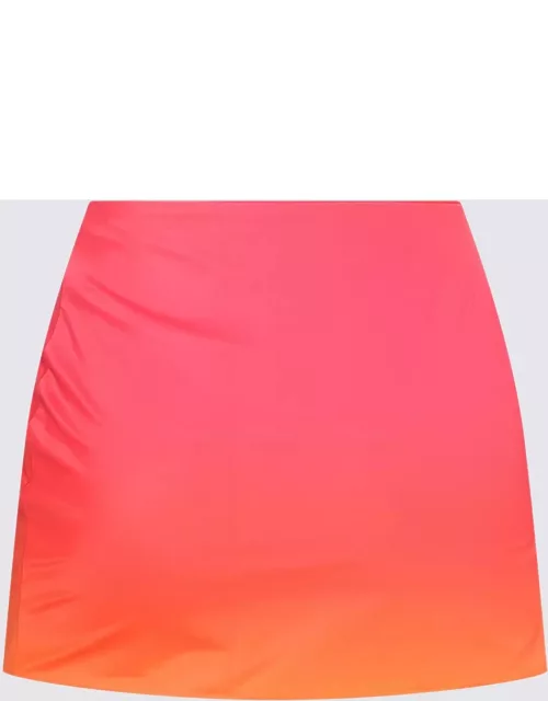Louisa Ballou Hot Pink Stretch Double Ring Mini Skirt