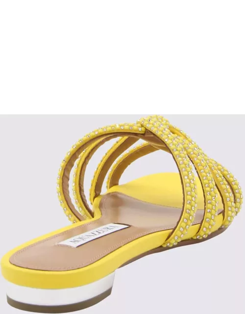 Aquazzura Yellow Leather Sandal