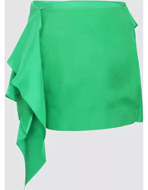 GAUGE81 Green Silk Himeji Mini Skirt