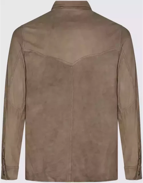 Giorgio Brato Brown Leather Western Jacket