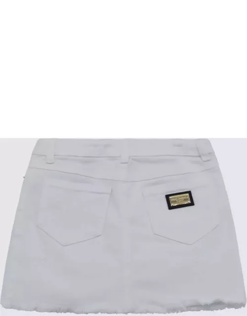 Dolce & Gabbana White Cotton Skirt