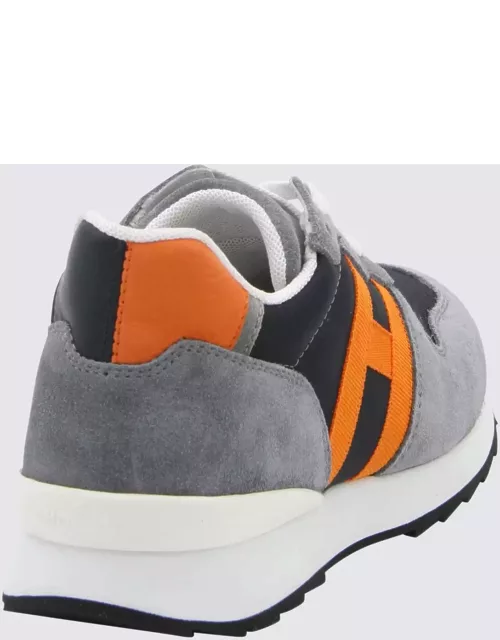 Hogan Grey-orange Leather Sneaker