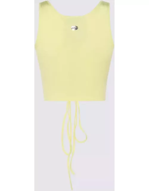 Chiara Ferragni Wax Yellow Cotton Stretch Top