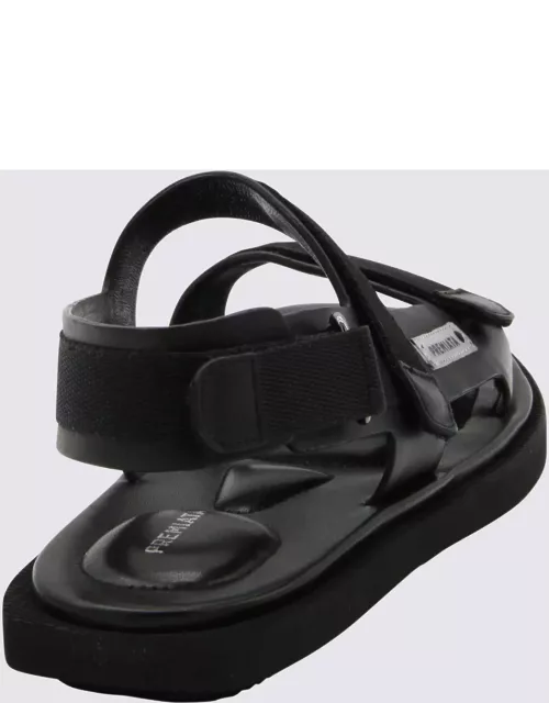 Premiata Black Leather Strap Sandal