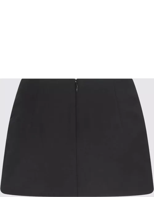 AREA Black Wool Blend Skirt