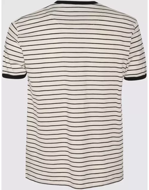PT Torino Black And White Cotton Stripe T-shirt