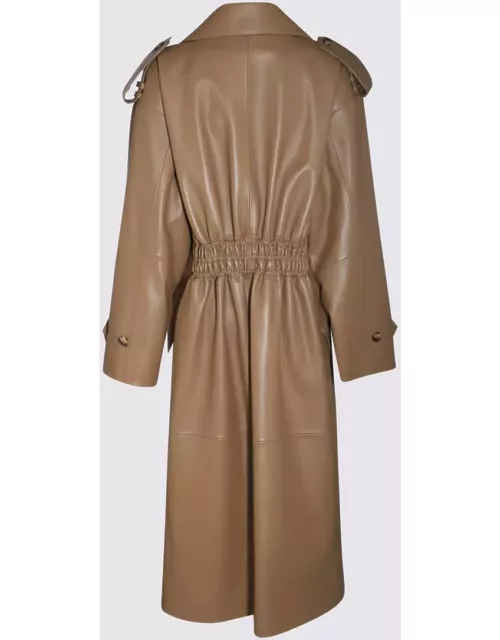 The Mannei Beige Leather Shamali Coat