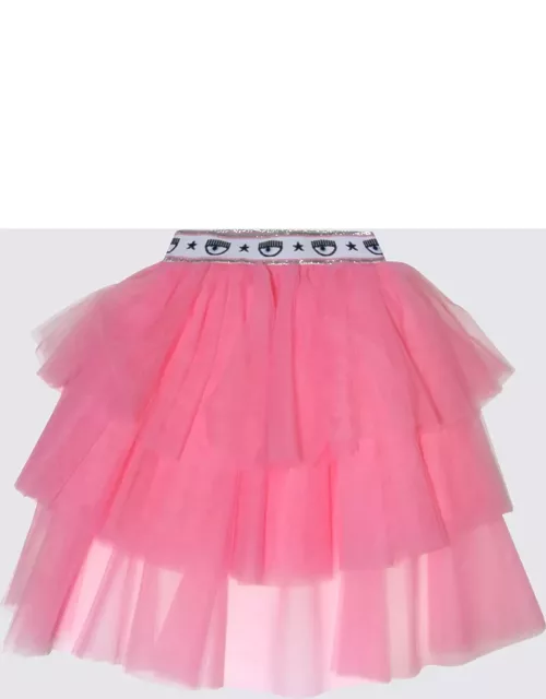 Chiara Ferragni Sachet Pink Tulle Eye Star Skirt