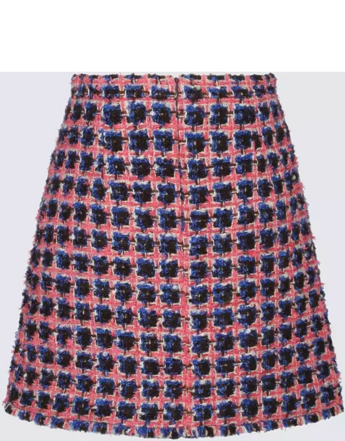 Etro Pink Wool And Mohair Blend Boucle Mini Skirt
