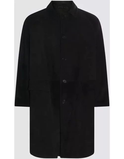 Salvatore Santoro Black Leather Long Coat