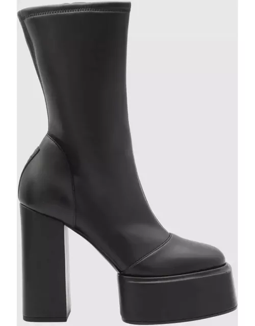 3JUIN Black Leather Mila Ankle Boot