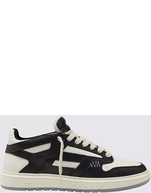 REPRESENT White And Black Leather Reptor Low Panelled Sneaker