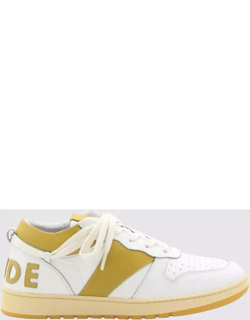 Rhude White And Mustard Leather Sneaker