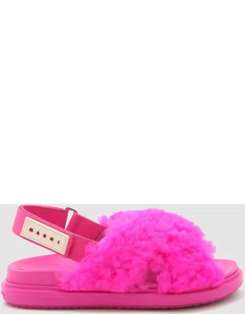 Marni Starlight Pink Logo Patch Sandal
