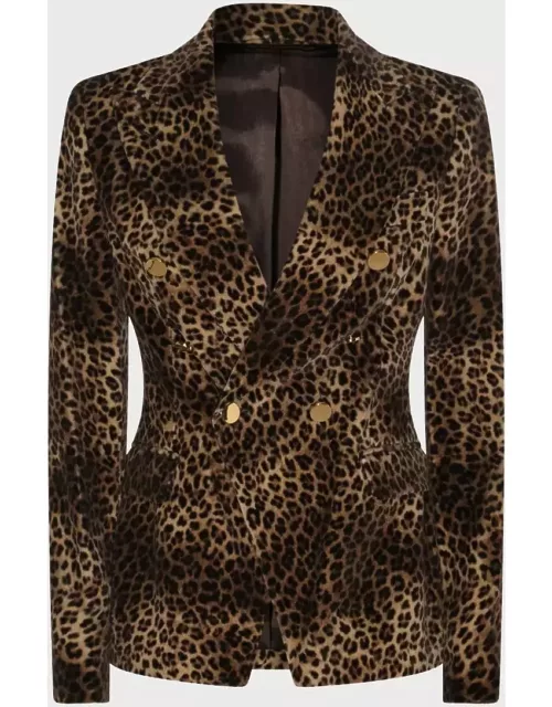 Tagliatore Leopard Virgin Wool And Cashmere Blend Jalicya Blazer