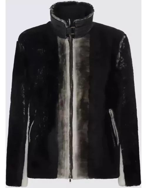 Salvatore Santoro Black Leather Degrade Jacket