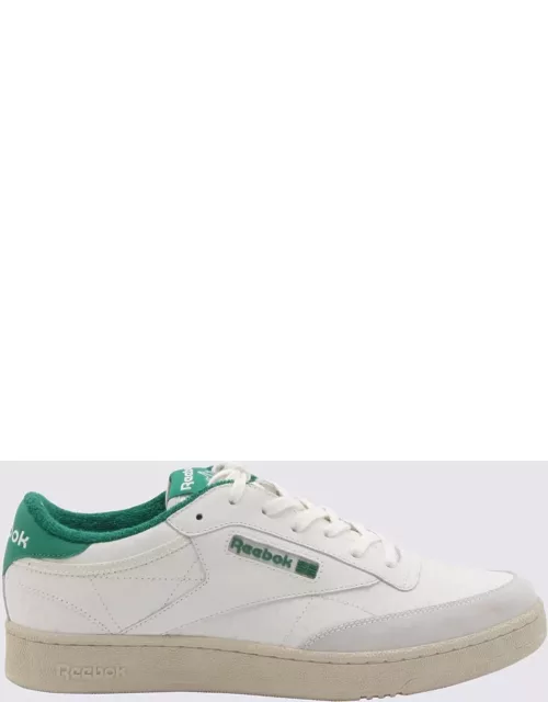 Reebok White And Green Leather Sneaker