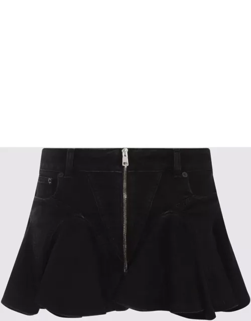Mugler Black Cotton Mini Skirt