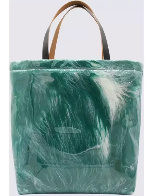 Marni Emerald Green Faux Fur-leather Blend Tote Bag