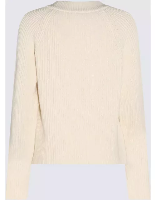 Ami Alexandre Mattiussi Ivory Cotton And Wool Blend Sweater