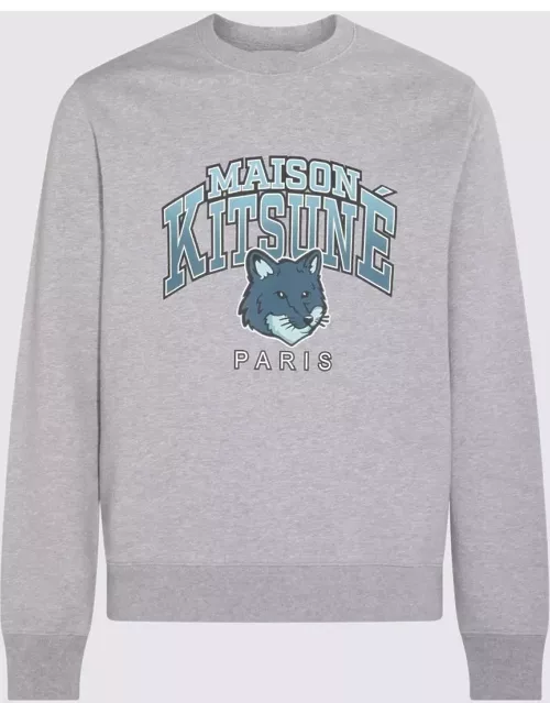 Maison Kitsuné Light Grey Cotton Campus Fox Sweatshirt