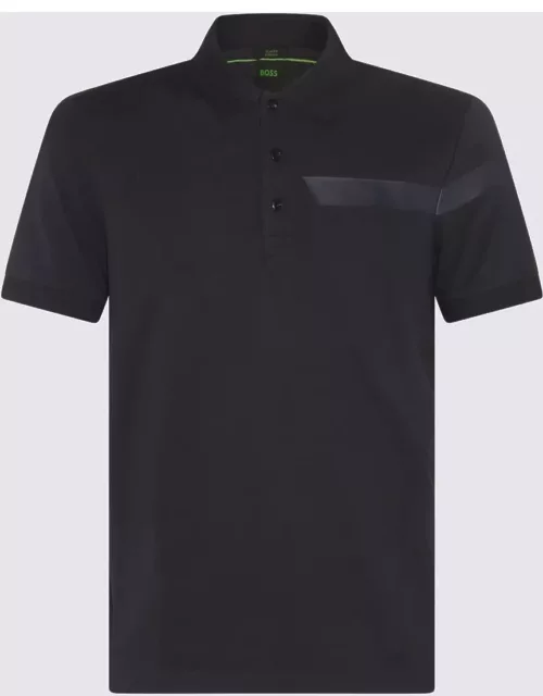 Hugo Boss Dark Grey Cotton Blend Slim Polo Shirt
