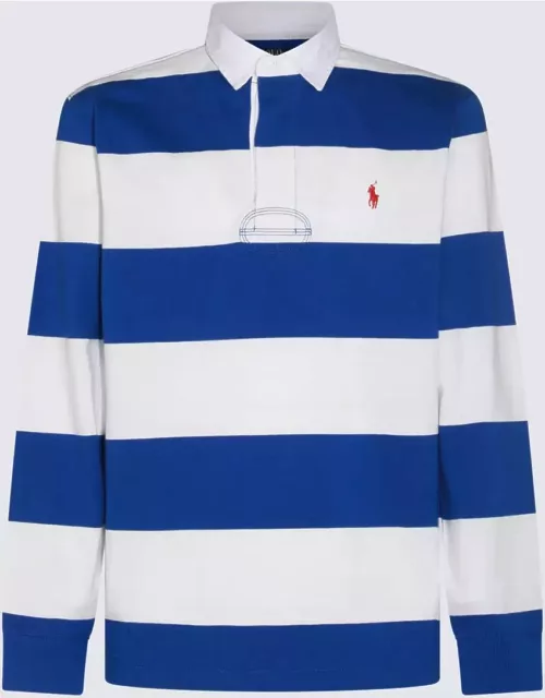 Polo Ralph Lauren White And Blue Cotton Polo Shirt