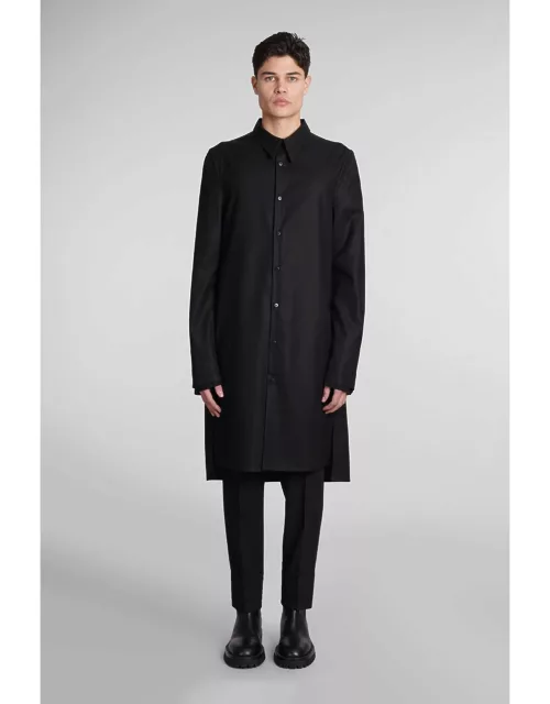 Sapio N151 Coat In Black Cotton