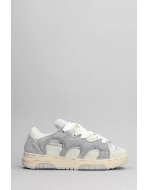 Paura Santha 1 Sneakers In Grey Suede And Fabric