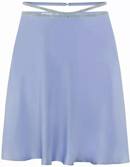 Blue silk mini skirt