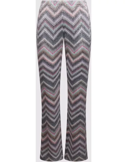 Missoni Flared Trousers In Zig Zag Knit With Sequin