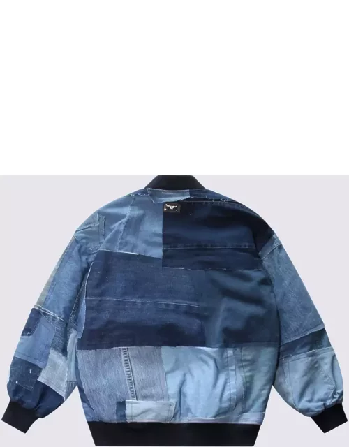 Dolce & Gabbana Blue Denim Cotton Down Jacket