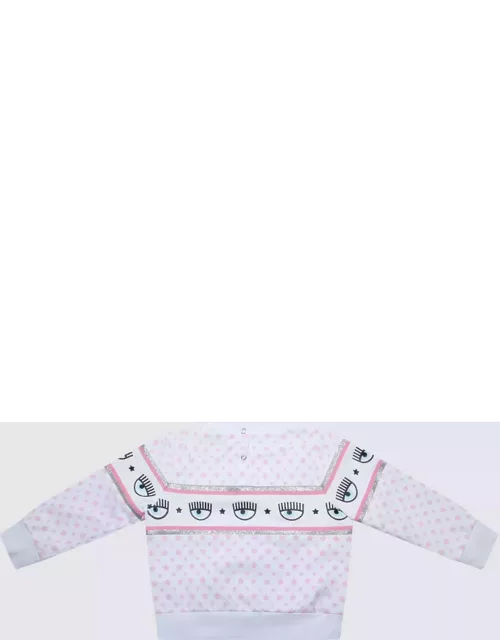 Chiara Ferragni White And Pink Fairytale Cotton Eyestar Sweatshirt