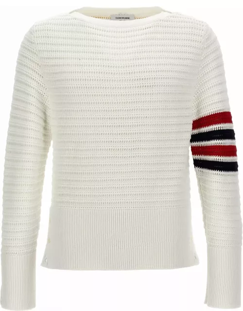 Thom Browne faux Crochet Stitch Sweater