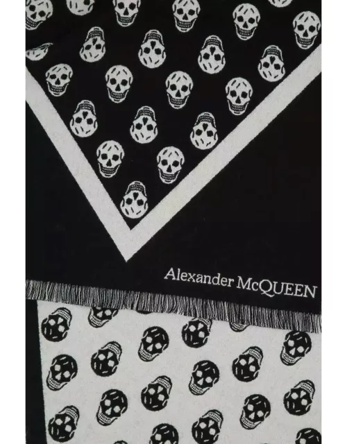 Alexander McQueen Embroidered Wool Scarf