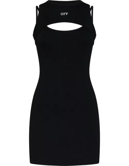 Off-White Black Mini Dress With Logo
