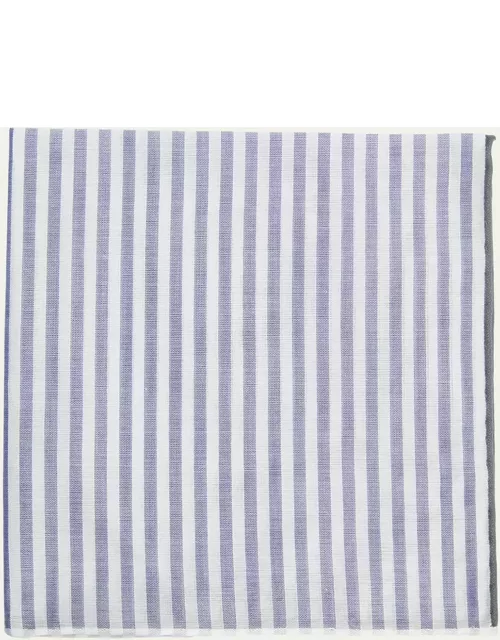Men's Buren Cotton Stripe Pocket Square