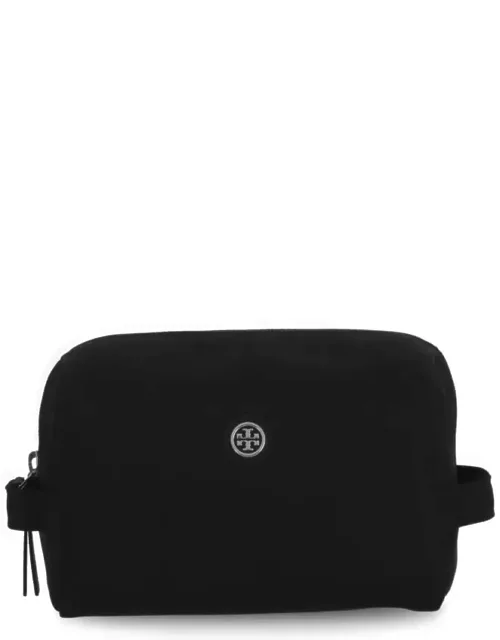 Tory Burch Logo Plaque Large Cosmetic Bag